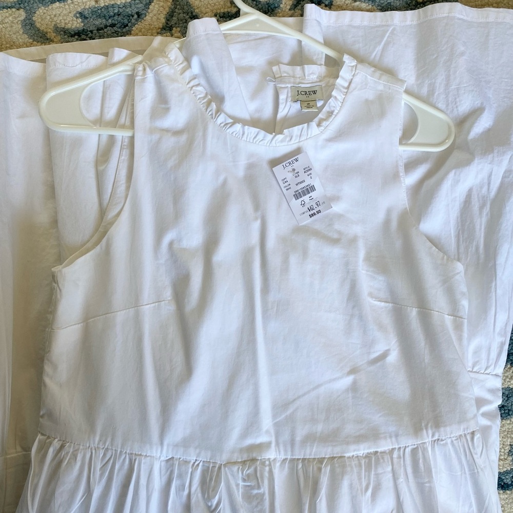 Sleeveless, white JCrew Factory midi dress- NWT